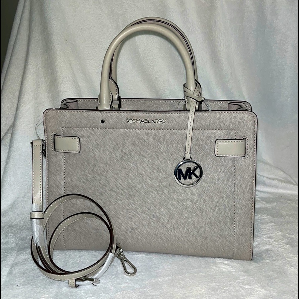 NWT! Michael Kors Medium Satchel Grey Leather